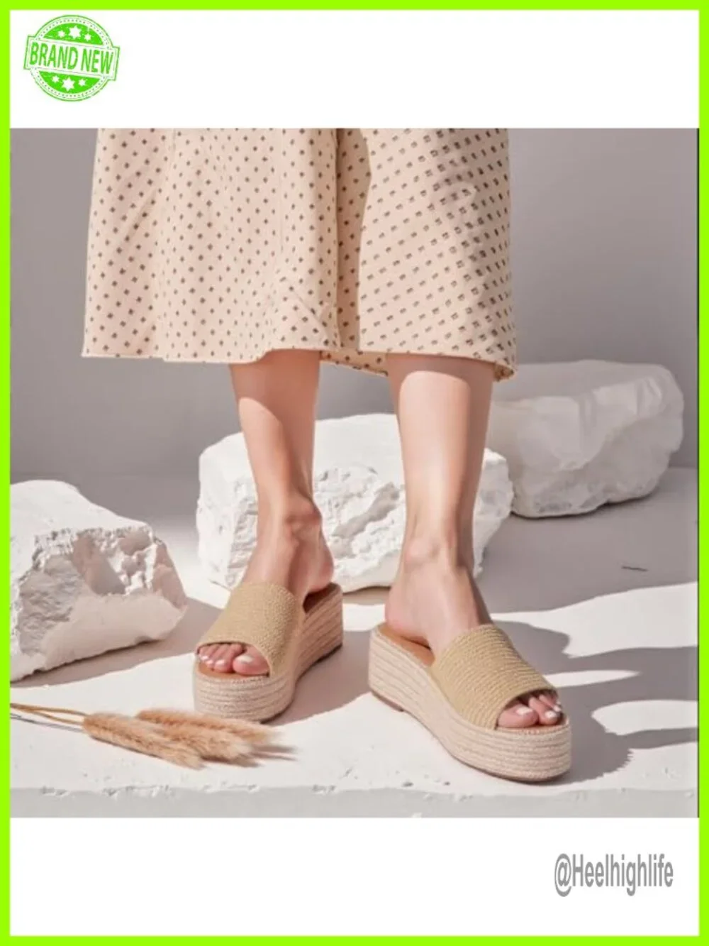 Espadrille Wedge Sandals Women Platform Slip On Raffia Slide Summer Beach Dressy